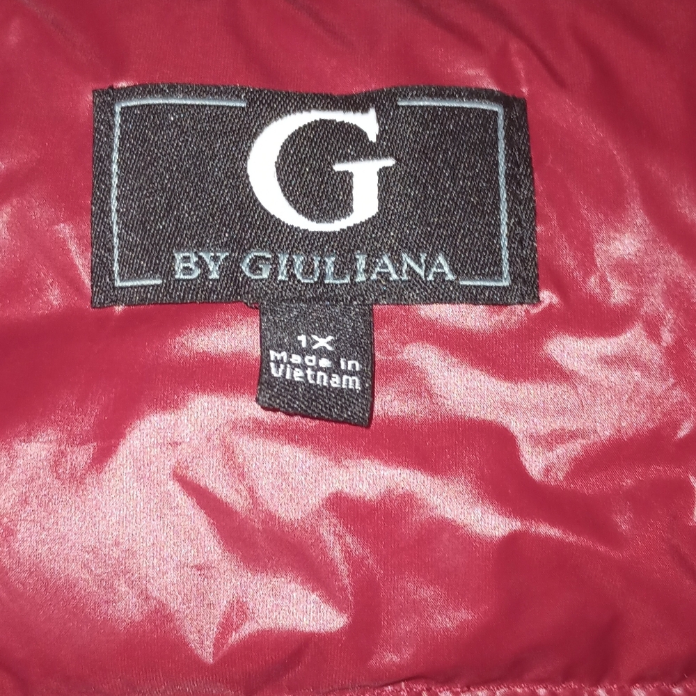G by Giuliana Deep Red Down Puffer Jacket 1X - Picture 2 of 7